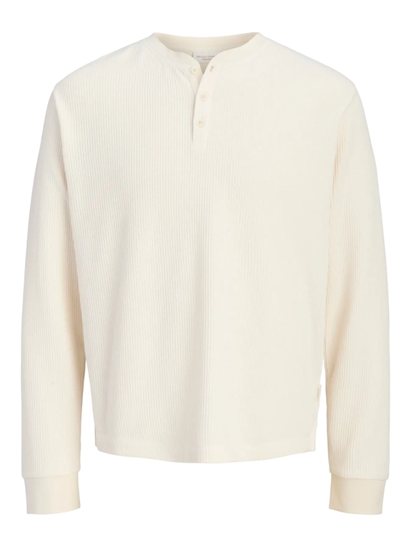 Jack & Jones Norrebro Henley LS Tee - Antique White